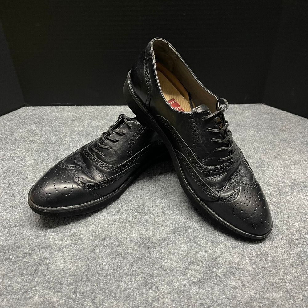 Rockport Dress Shoes Mens 10.5 N Black Leather Wingtip Oxford M4478 Vibram Sole